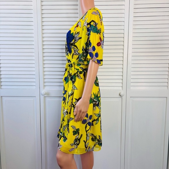 DIANE VON FURSTENBERG Katina Dress in Hillier Chrome Yellow Size 10 - Picture 3 of 7